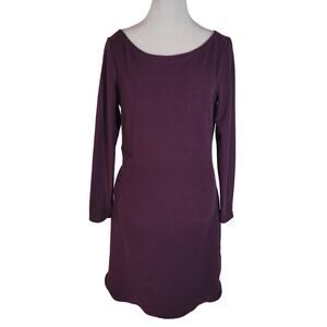 Toad & Co Size S Purple Intermosso Sweatshirt Dress Keyhole Back Round Neck